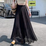 ブラック | スカート プリーツスカート ロング | Belle Cie