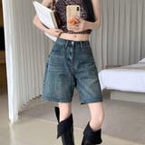 デニムハーフパンツ ハーフ ひざ丈 | Belle Cie | 詳細画像6 