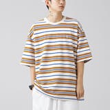 ブラウン | Tシャツ 半袖 ボーダー | At Marvelous