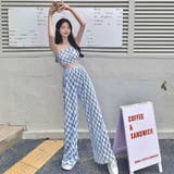 ブルー | カットプリーツ セットアップ レディース | Belle Cie