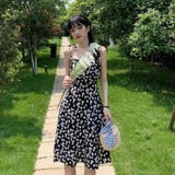 ブラック | 花柄 キャミ ワンピース | Belle Cie