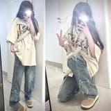 星モチーフデニムパンツ レディース ワイド ゆったり 韓国ストリート | Belle Cie | 詳細画像4 