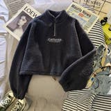ブラック | ハーフジップ プルオーバー トップス | Belle Cie