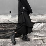 レイヤードフレアパンツ レディース 黒 ワイドパンツ モード系 ロング丈 | Belle Cie | 詳細画像5 