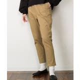 ベージュ | 【快適ストレッチ】ウエストゴムルーズテーパードパンツ | atONE