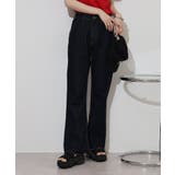 裾スリット コットンデニムフレアパンツ | atONE | 詳細画像16 