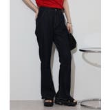 裾スリット コットンデニムフレアパンツ | atONE | 詳細画像17 