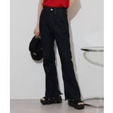 裾スリット コットンデニムフレアパンツ | atONE | 詳細画像19 