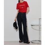 裾スリット コットンデニムフレアパンツ | atONE | 詳細画像20 