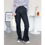 裾スリット コットンデニムフレアパンツ | atONE | 詳細画像34 