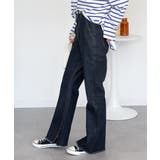 裾スリット コットンデニムフレアパンツ | atONE | 詳細画像36 