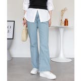 裾スリット コットンデニムフレアパンツ | atONE | 詳細画像42 