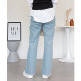 裾スリット コットンデニムフレアパンツ | atONE | 詳細画像46 