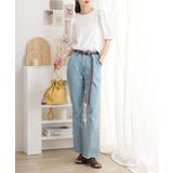 裾スリット コットンデニムフレアパンツ | atONE | 詳細画像6 