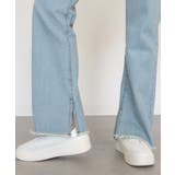 裾スリット コットンデニムフレアパンツ | atONE | 詳細画像66 