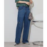 デニムダメージストレートパンツ | atONE | 詳細画像10