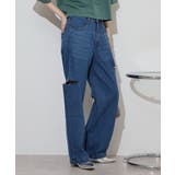 デニムダメージストレートパンツ | atONE | 詳細画像12