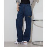 デニムダメージストレートパンツ | atONE | 詳細画像15