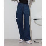 デニムダメージストレートパンツ | atONE | 詳細画像16