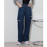 デニムダメージストレートパンツ | atONE | 詳細画像17