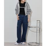 デニムダメージストレートパンツ | atONE | 詳細画像21