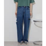 デニムダメージストレートパンツ | atONE | 詳細画像22