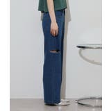 デニムダメージストレートパンツ | atONE | 詳細画像23