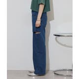 デニムダメージストレートパンツ | atONE | 詳細画像24