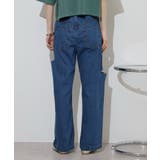 デニムダメージストレートパンツ | atONE | 詳細画像25