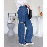 デニムダメージストレートパンツ | atONE | 詳細画像37