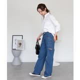 デニムダメージストレートパンツ | atONE | 詳細画像43
