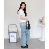 デニムダメージストレートパンツ | atONE | 詳細画像54