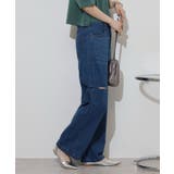 デニムダメージストレートパンツ | atONE | 詳細画像6