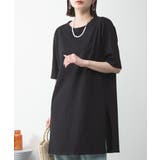 ５分袖サイドスリットロングTシャツ | atONE | 詳細画像9 