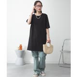 ５分袖サイドスリットロングTシャツ | atONE | 詳細画像20 