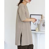 ５分袖サイドスリットロングTシャツ | atONE | 詳細画像25 