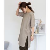 ５分袖サイドスリットロングTシャツ | atONE | 詳細画像27 