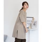 ５分袖サイドスリットロングTシャツ | atONE | 詳細画像30 