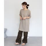 ５分袖サイドスリットロングTシャツ | atONE | 詳細画像36 