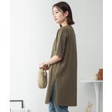 ５分袖サイドスリットロングTシャツ | atONE | 詳細画像46 