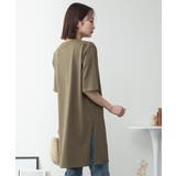 ５分袖サイドスリットロングTシャツ | atONE | 詳細画像48 