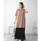 ５分袖サイドスリットロングTシャツ | atONE | 詳細画像68 