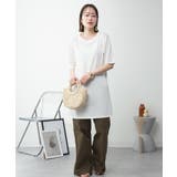 ５分袖サイドスリットロングTシャツ | atONE | 詳細画像84 