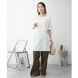 ５分袖サイドスリットロングTシャツ | atONE | 詳細画像86 