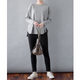 ラウンドヘム サイドスリット ロングTシャツ | atONE | 詳細画像33 