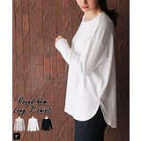 WHITE | ラウンドヘム サイドスリット ロングTシャツ | atONE