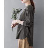 ラウンドヘム サイドスリット ロングTシャツ | atONE | 詳細画像35 