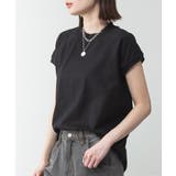 モックネックフレンチスリーブTシャツ | atONE | 詳細画像14