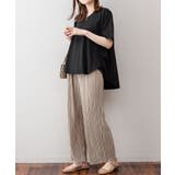 脇タックVネック半袖カットソー | atONE | 詳細画像10