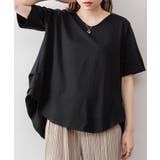 脇タックVネック半袖カットソー | atONE | 詳細画像6